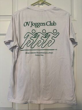 OV Joggers Club White Graphic Tee by Outdoor Voices S